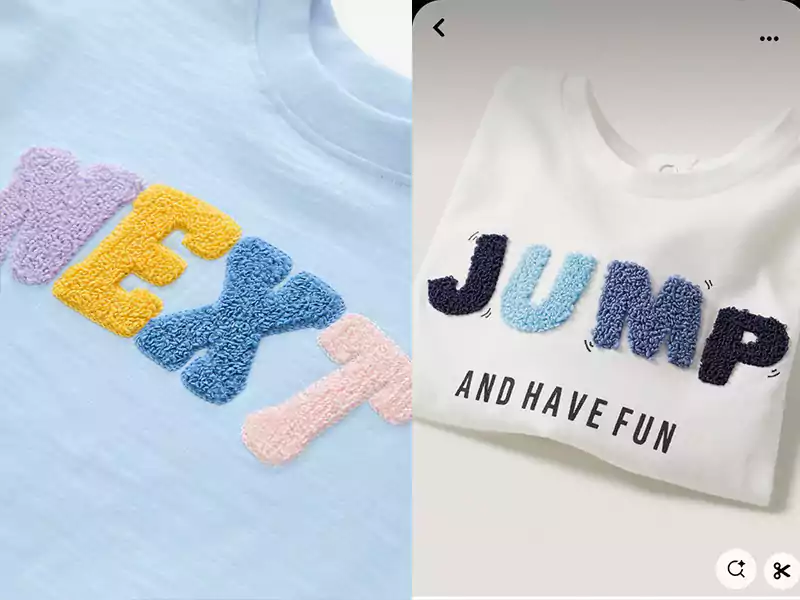 Chenille embroidery for T-shirts