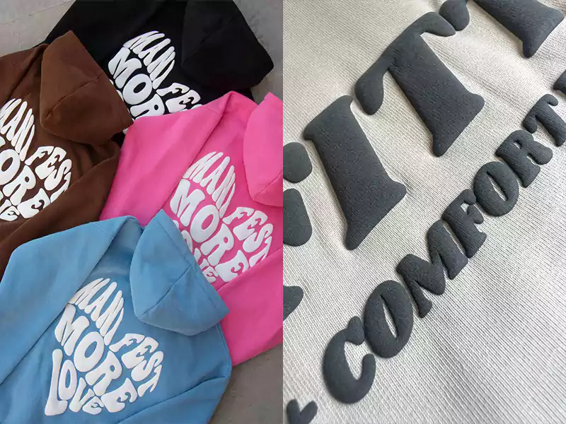 Custom hoodie with puff printing