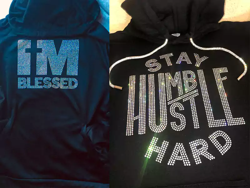 Custom made Rhinestone Hoodie