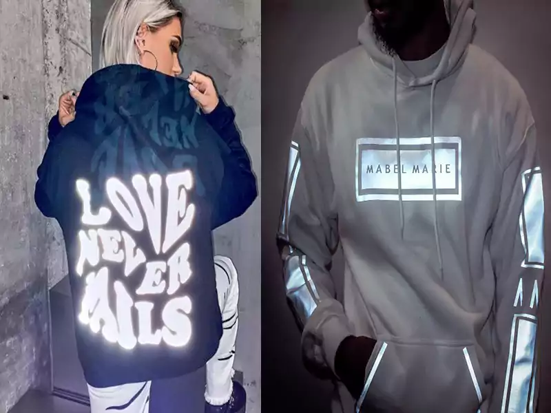 Custom sweat suit with Reflective printing