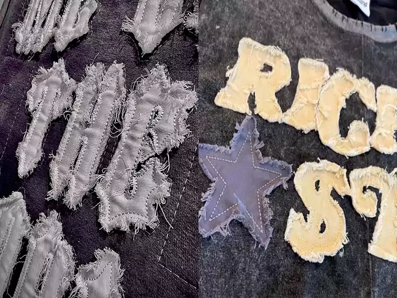 Fleece Suit with Distressed-embroidery
