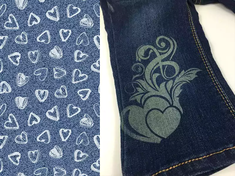 Laser Printing on denim jeans