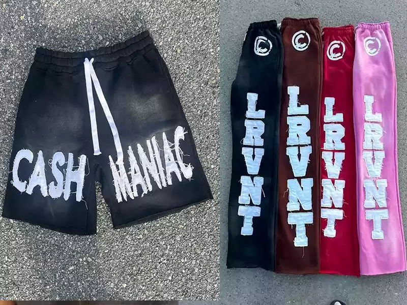 Shorts with Distressed embroidery
