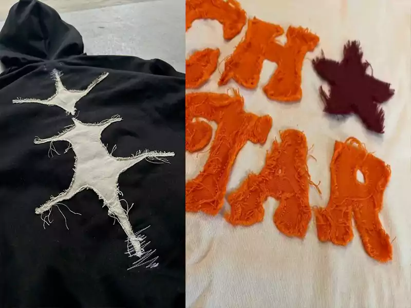 Street fashion Distressed-embroidery