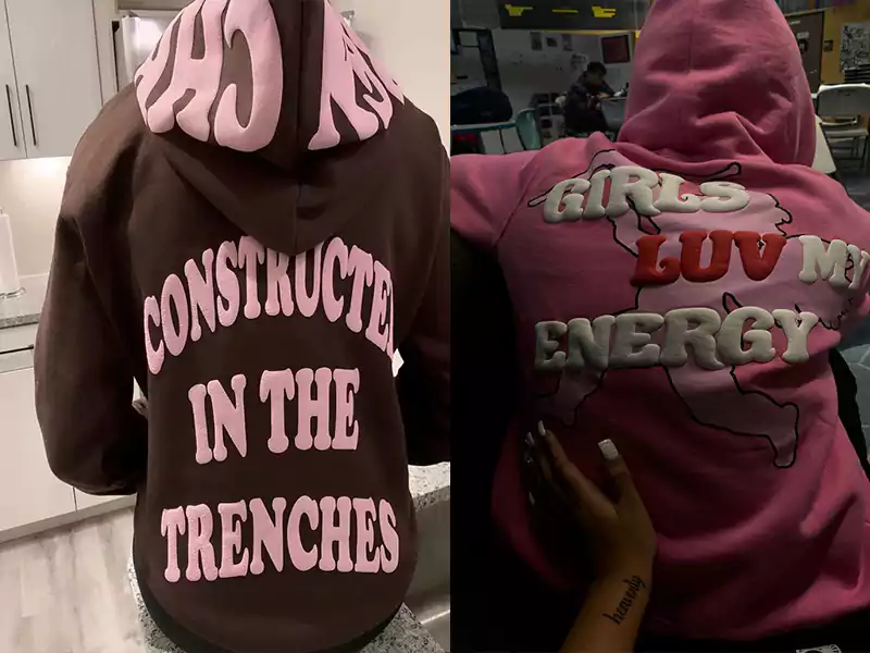 Streetwear puff printed hoodies