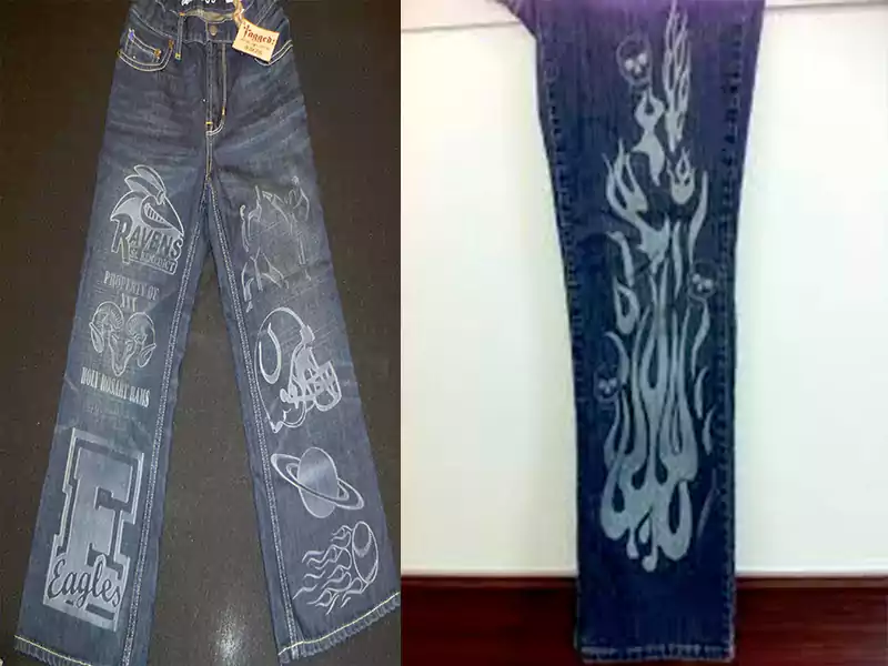 denim Baggy jeans Laser Printing